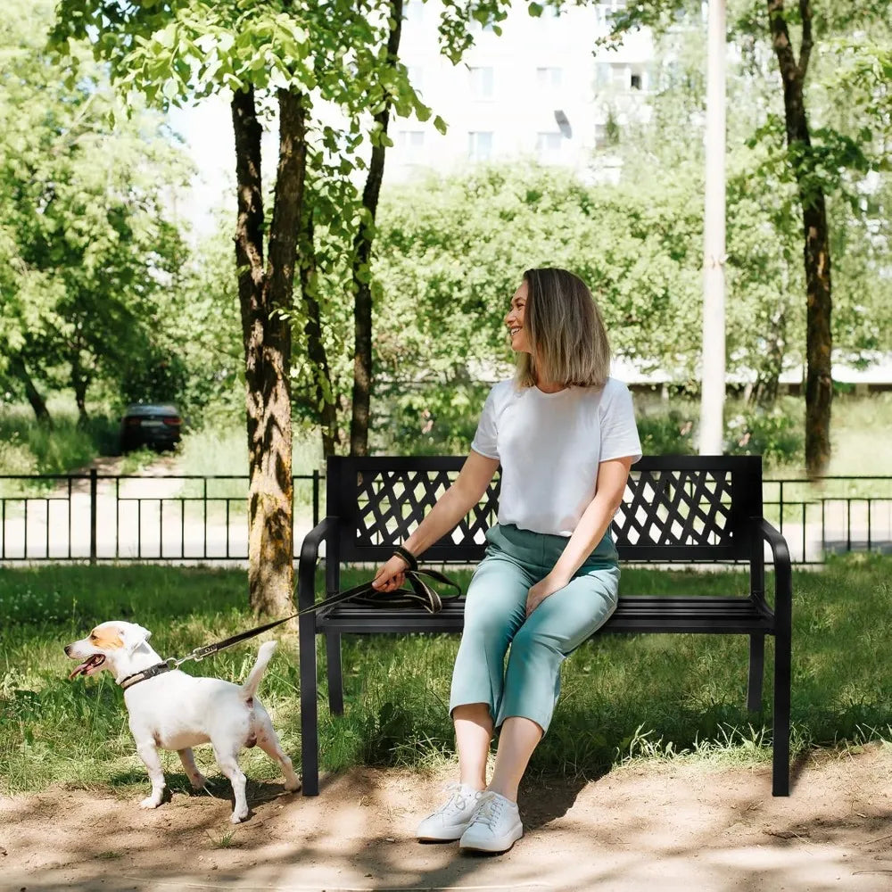 Outdoor Metal Porch Bench