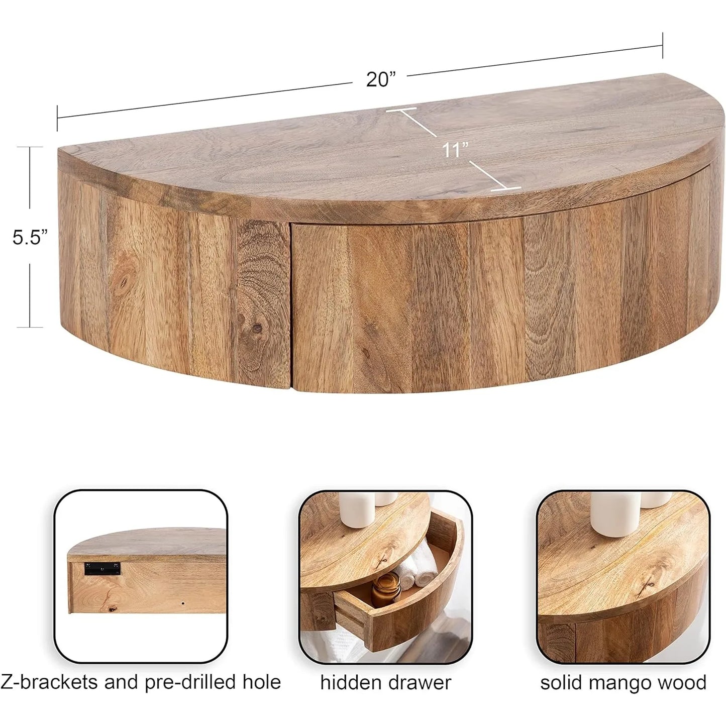 Modern Wooden Side Table w/drawer