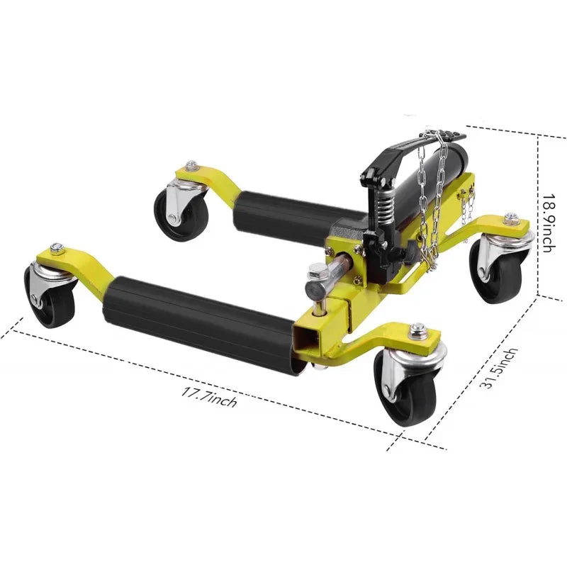 4Pcs Car Wheel Dolly, 1500LBS Capacity Trailer   with Hydraulic Tire Jack