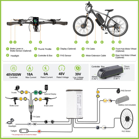 500W EBike conversion Kit Rear Drive Wheel