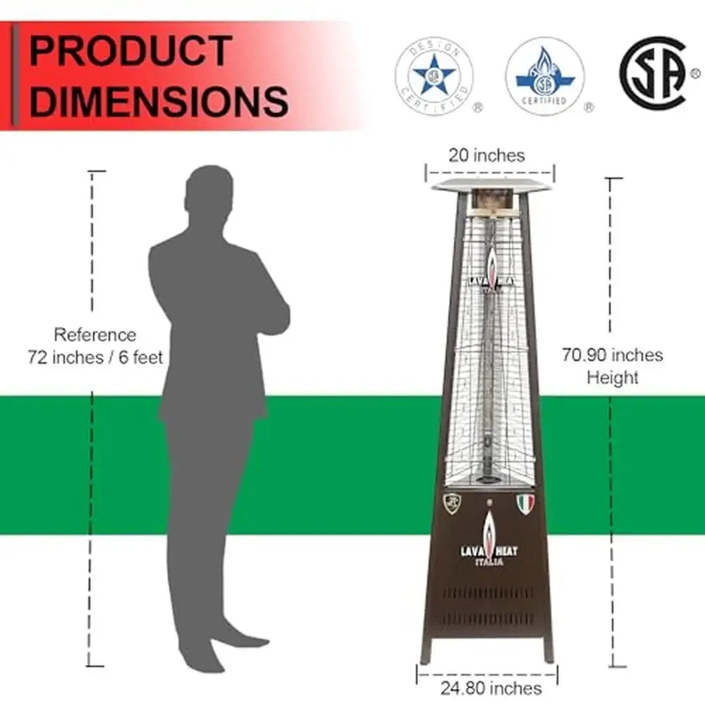 42000 BTU Portable Natural Gas Pyramid Patio Heater