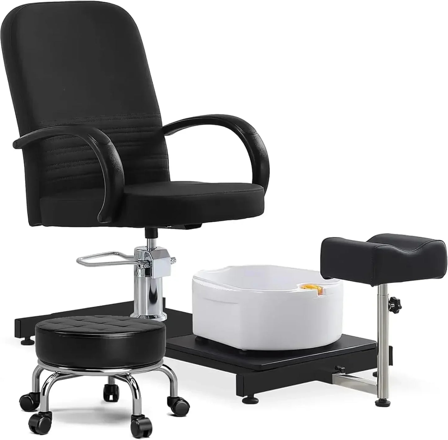 High Adjustable Pedicure Unit w/Stool, Footrest and Foot Basin