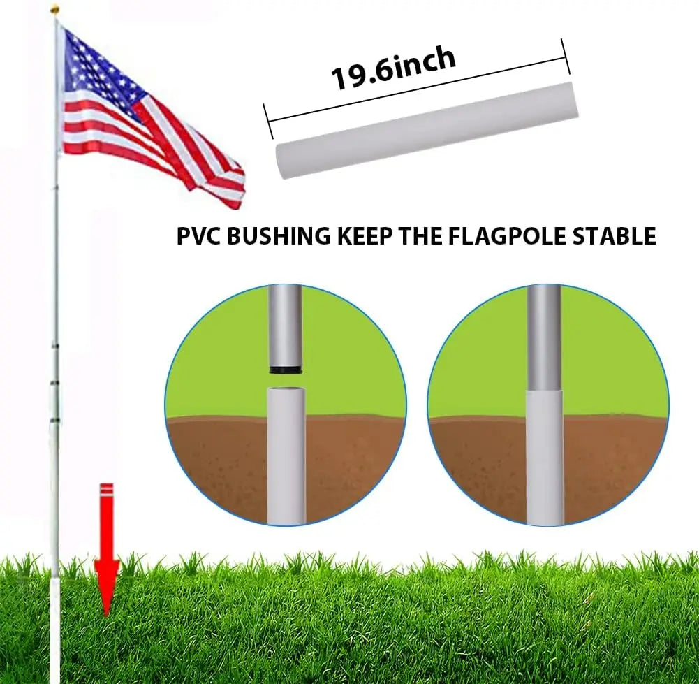 Heavy Duty Patio Flagpole with 3x5 American Flag