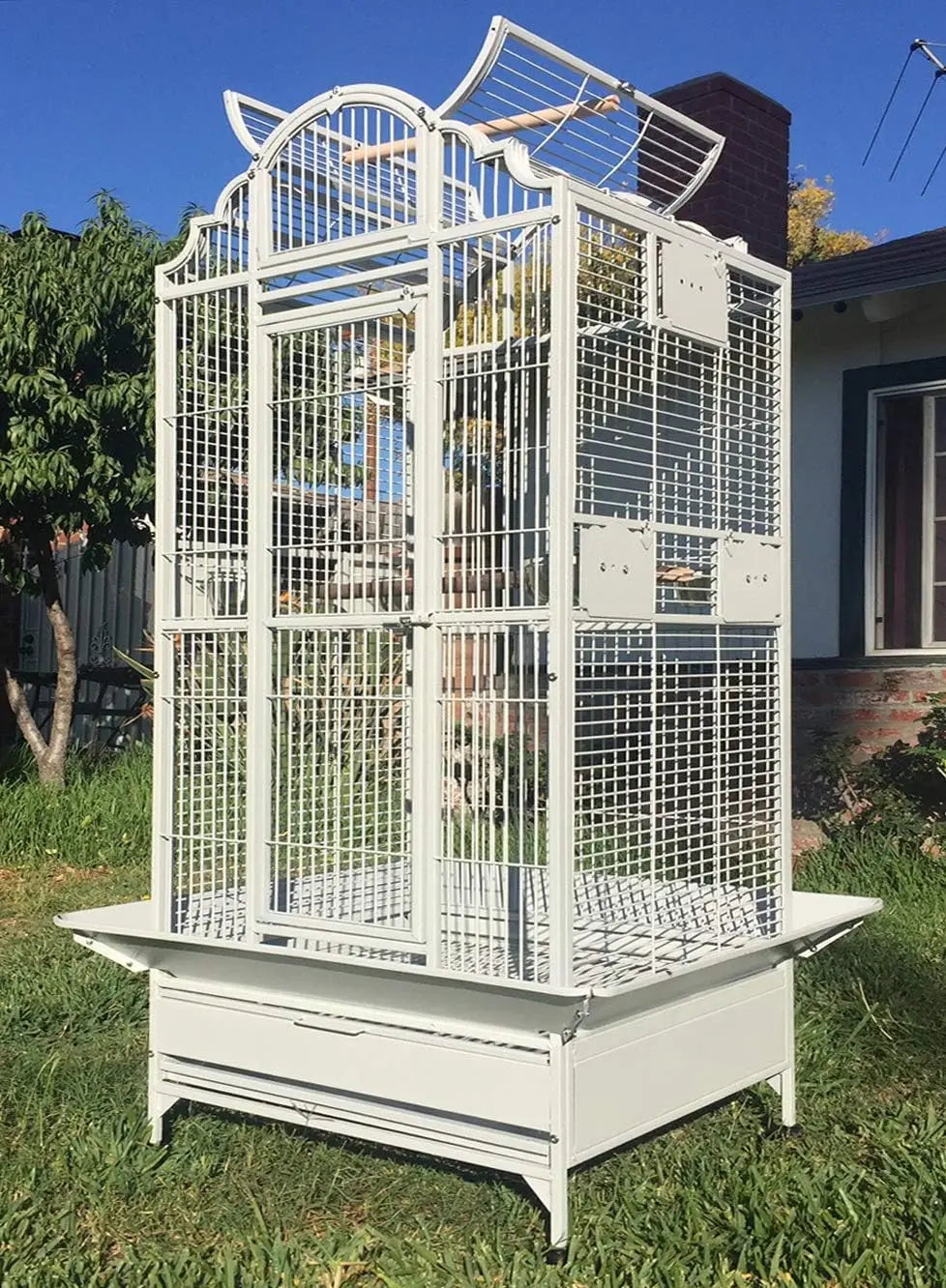 Wrought Iron Bird Cage Including Stand