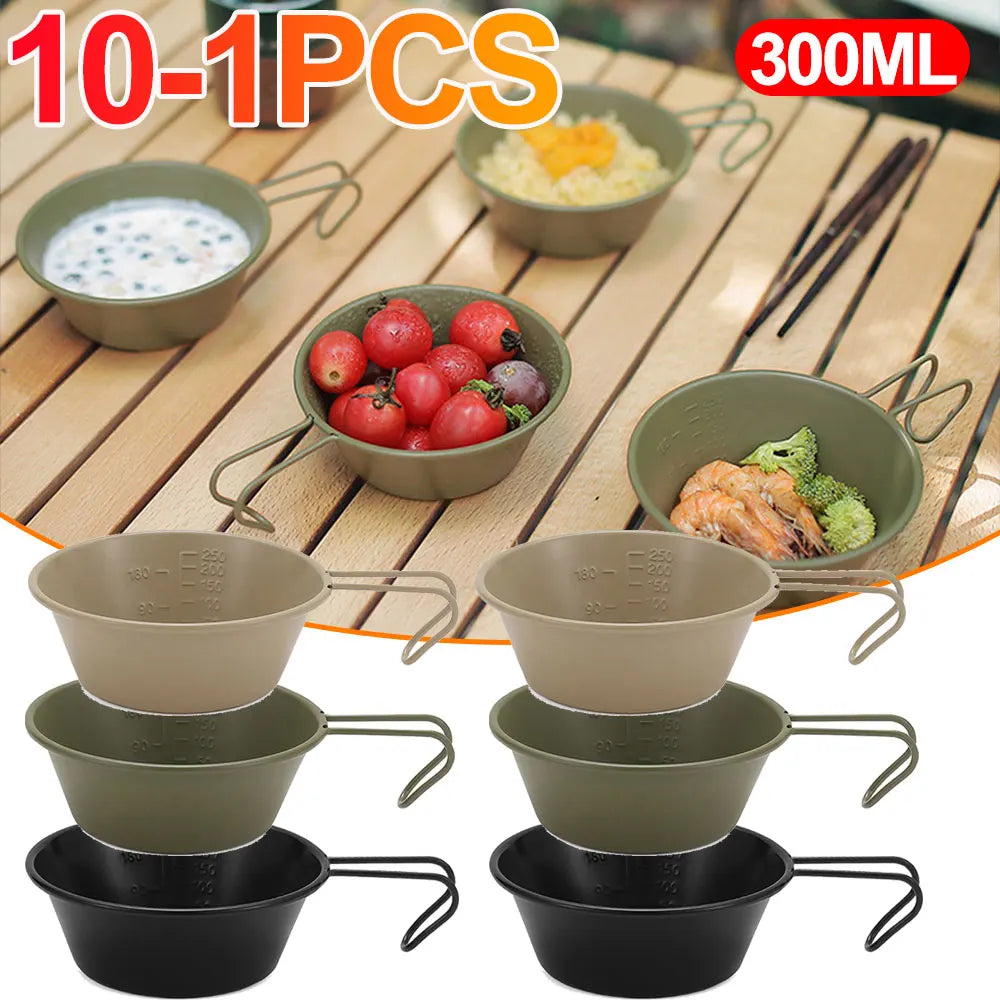 10-1pcs 300ML Camping Bowl With Handle