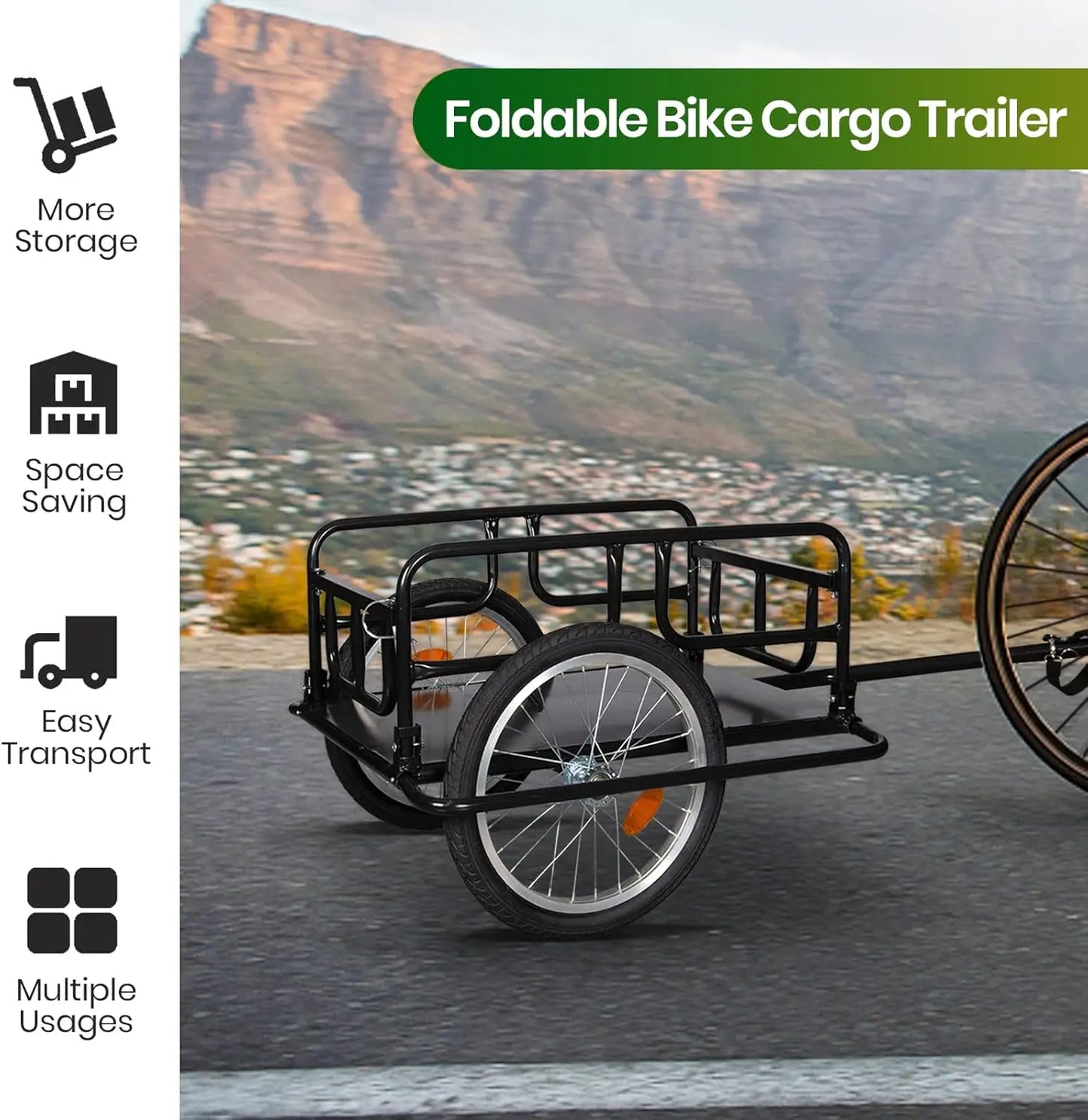 Bike Cargo Trailer w/Universal Bicycle Coupler