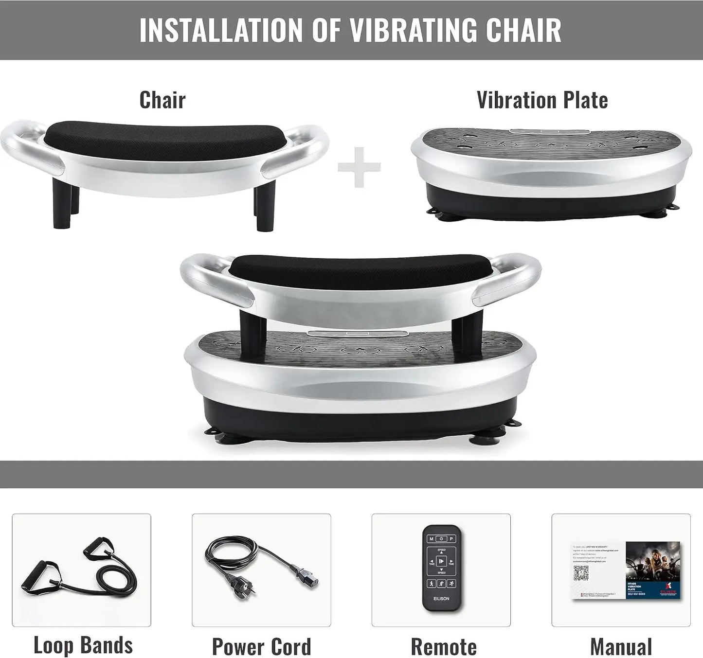 Whole Body Workout Vibration Platform w/Loop Bands