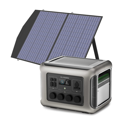 R2500 Solar Generator 2500W (4000W Peak), with Solar panel 4 AC Outlets for Home