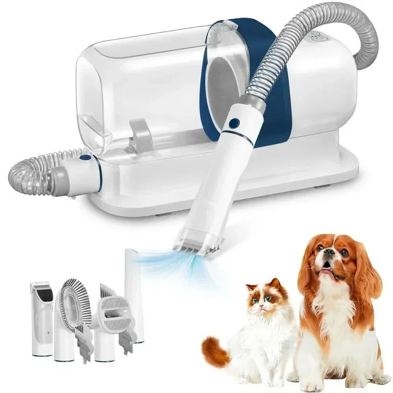 Pet grooming kit with vacuum