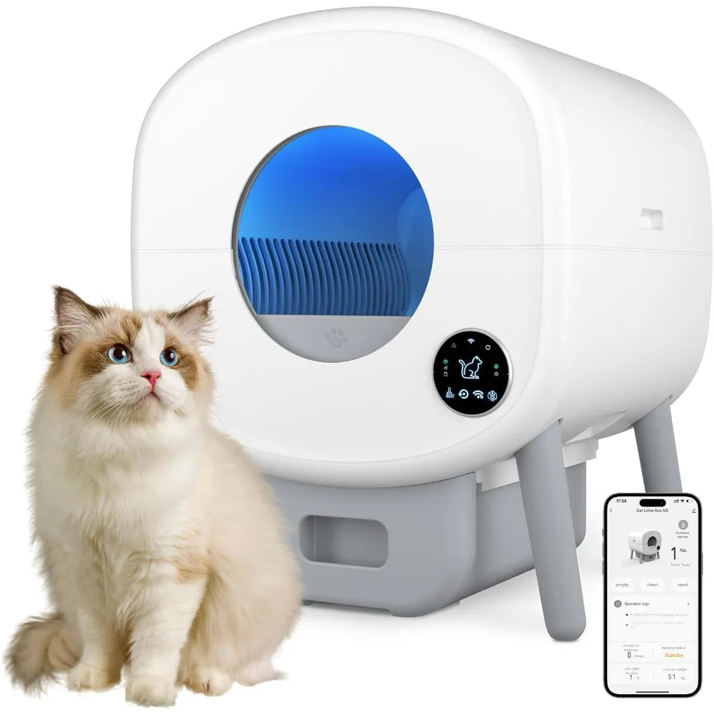 Self Cleaning Litter Box, with Safety Protection, App Control,