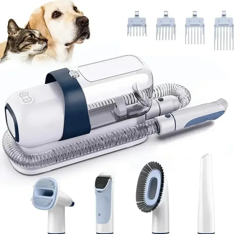 Pet grooming kit with vacuum