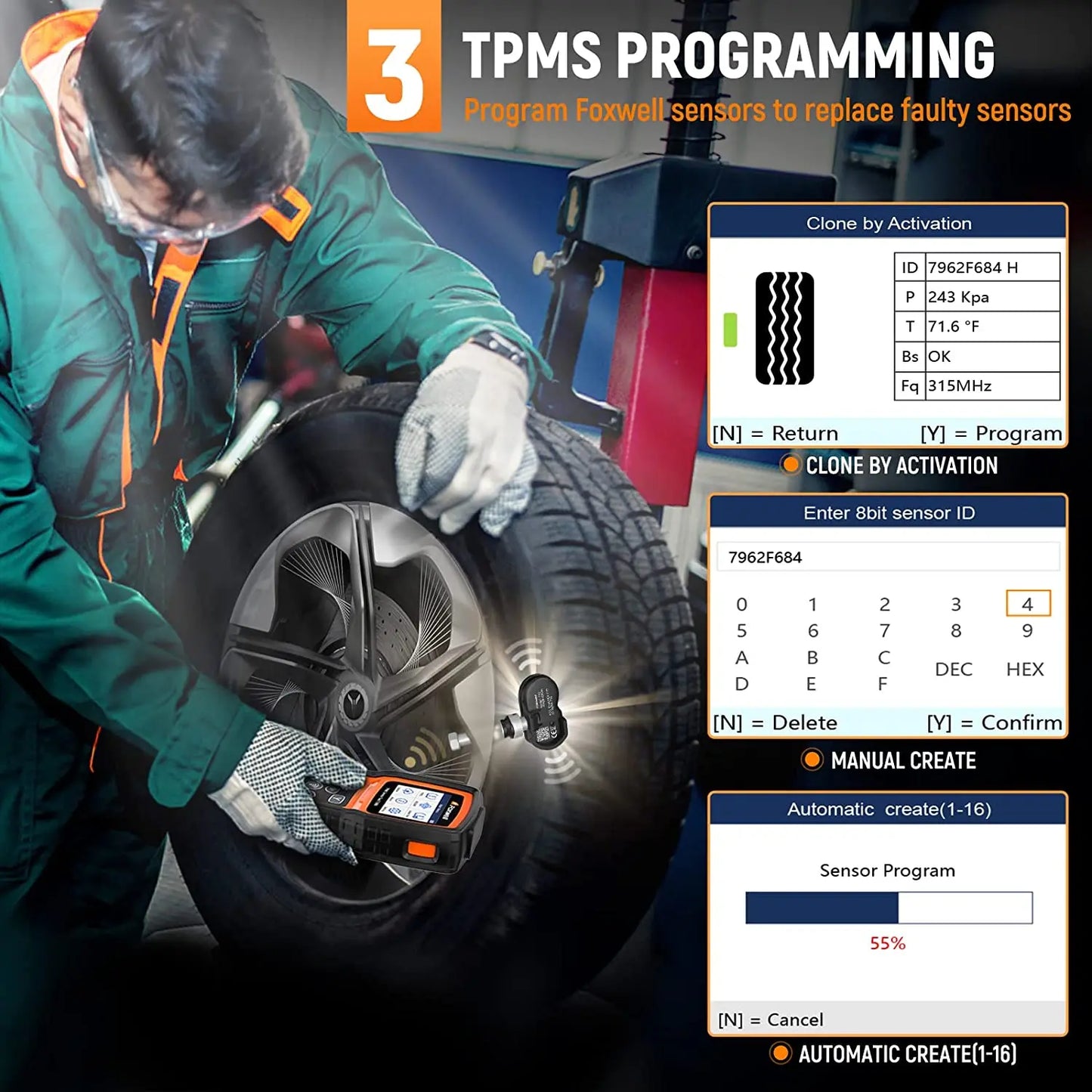 Automotive TPMS Reset Diagnostic Scan Tool