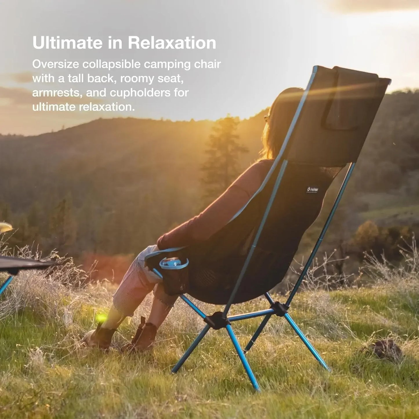 High-Back Collapsible Camp Chair, Blackout