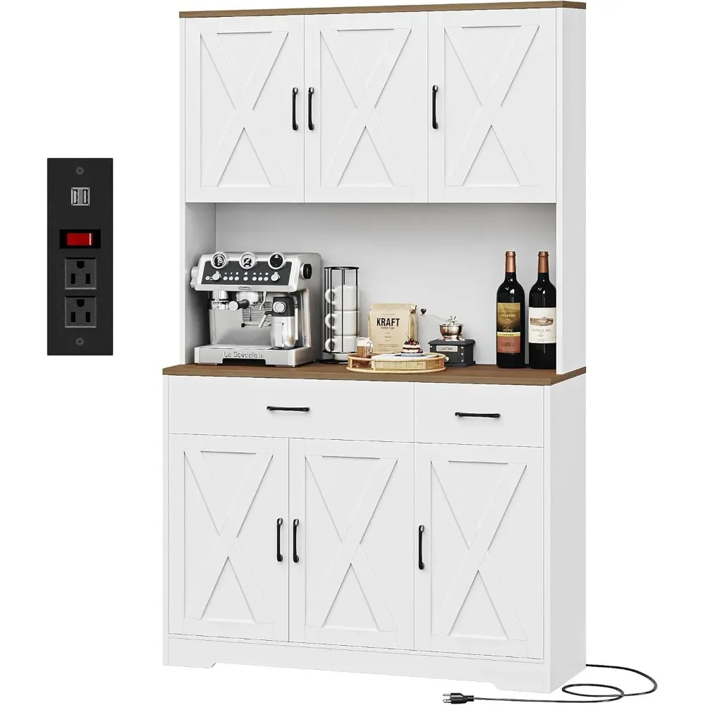 71" Pantry Cabinet with Charging Station