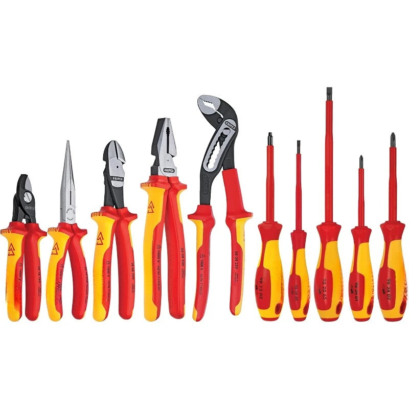 10 -Piece 1000V Insulated Pliers, Cutters, and Screwdriver