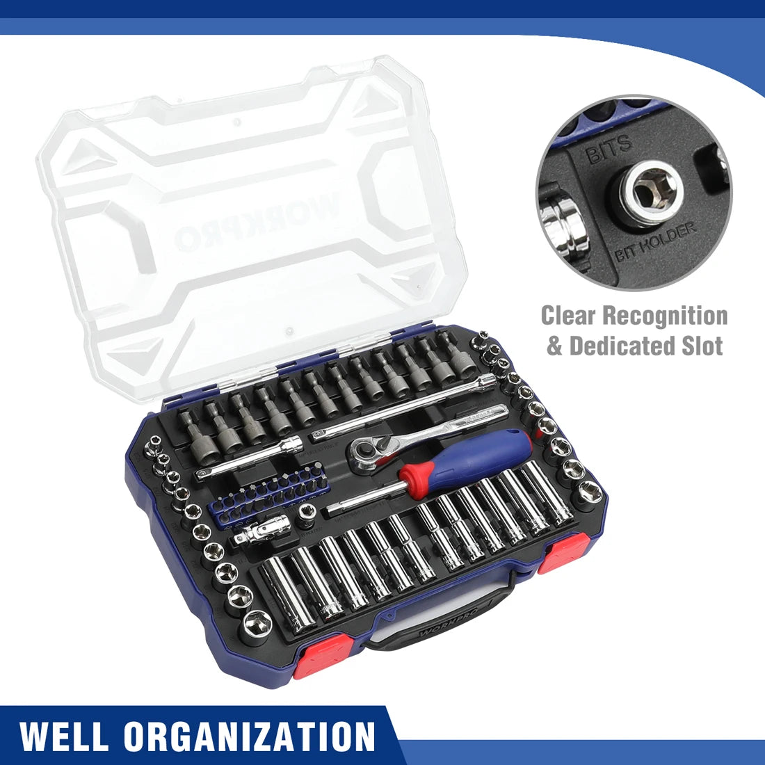 69PC 1/4" Ratchet Wrench and Screwdriver Bits Set