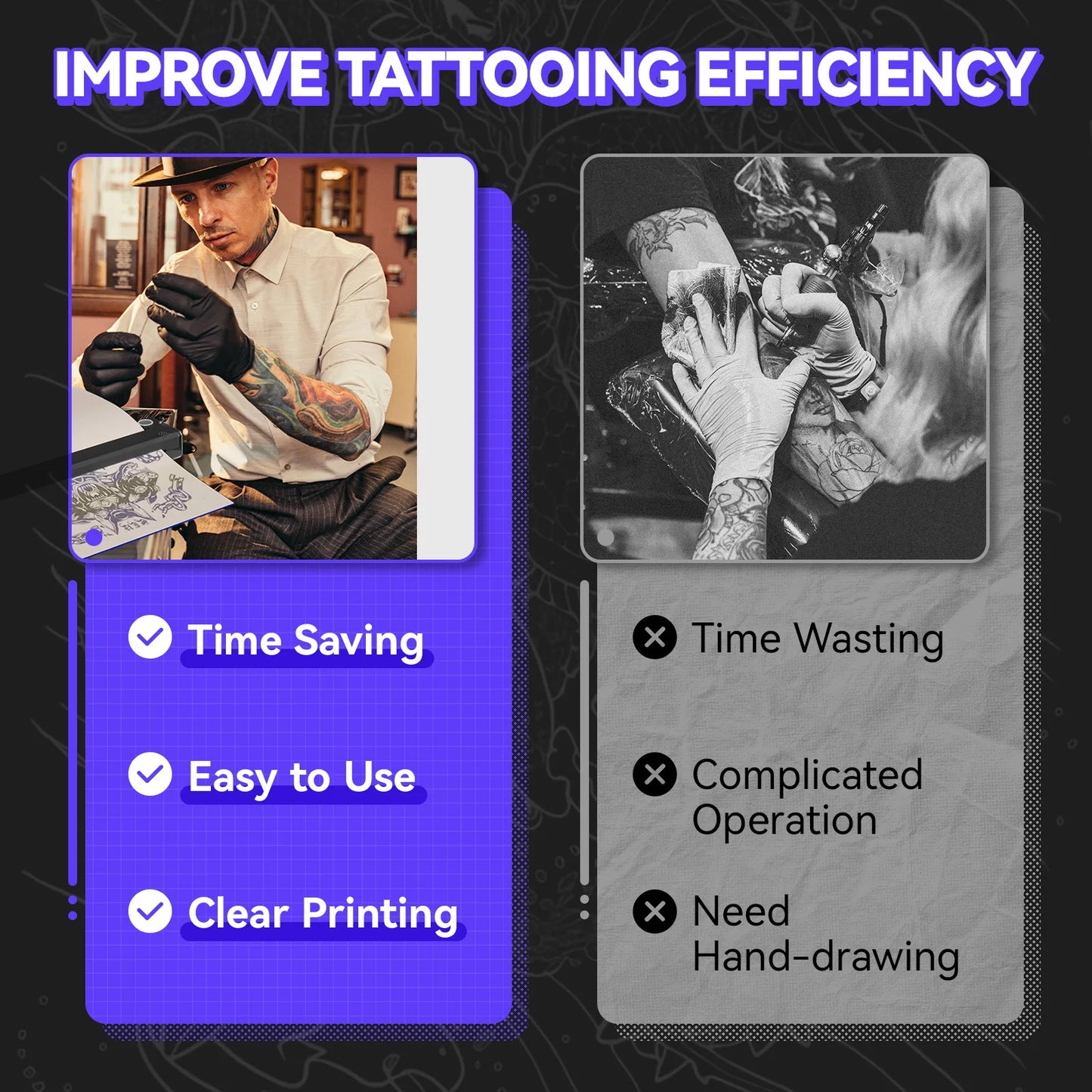 Wireless  Thermal Tattoo Machine with 5pcs Free Transfer Paper