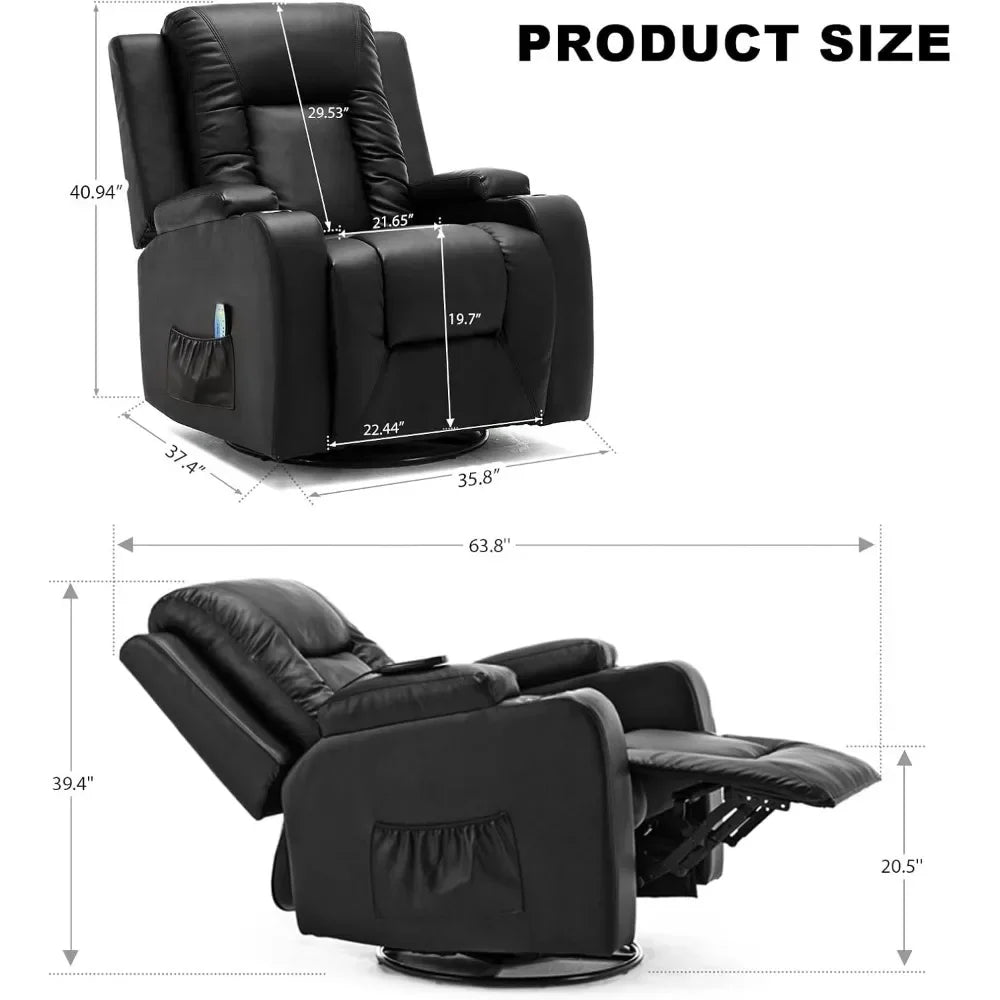 Swivel Recliner with Cup Holders