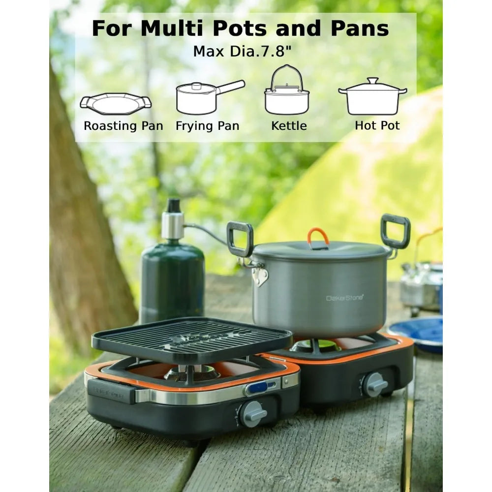 Propane Camping Stove 2 Adjustable Burners