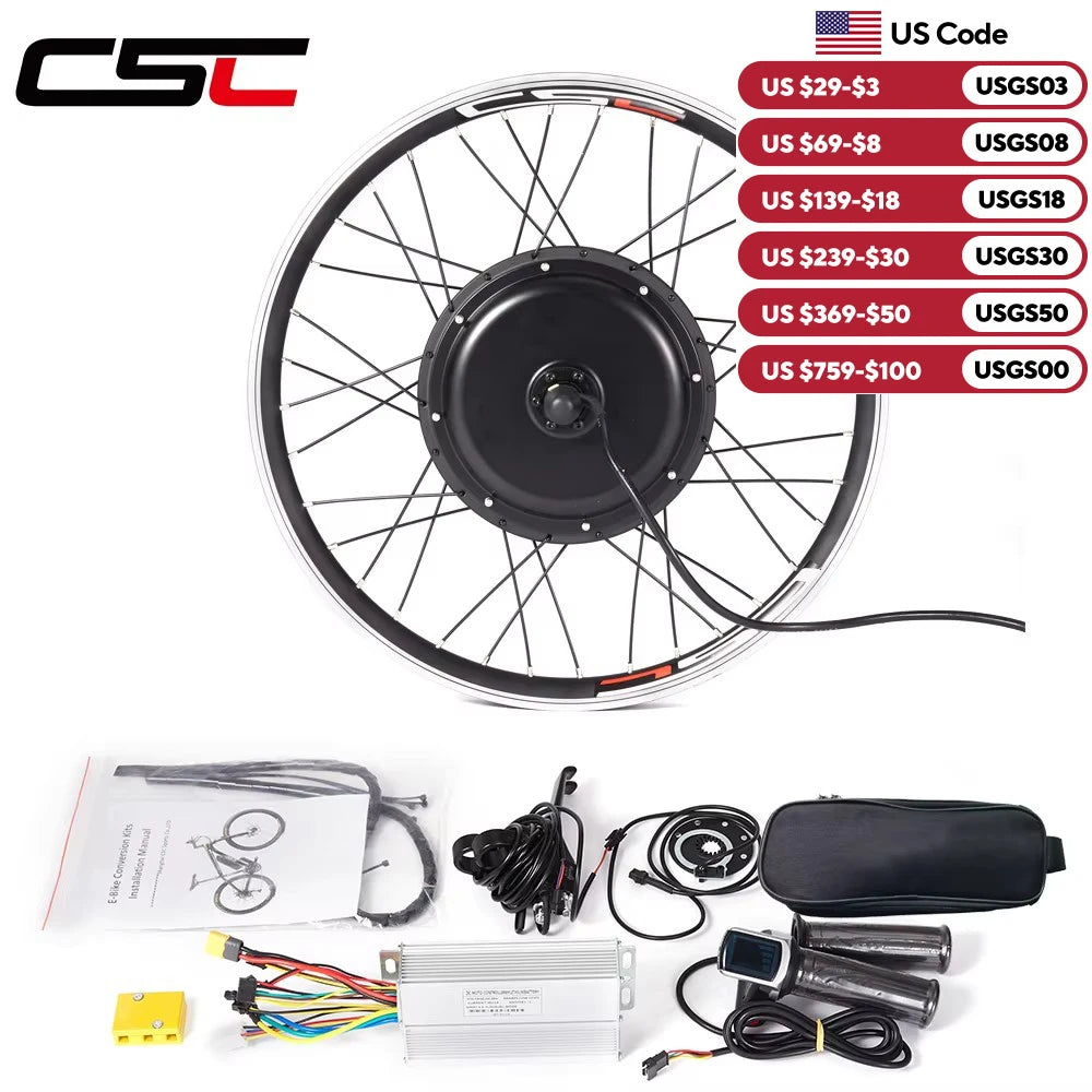 48V 1000W Brushless Hub Motor 20 24 26 27.5 28 29inch E-Bike Wheel