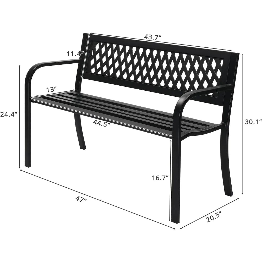 Outdoor Metal Porch Bench