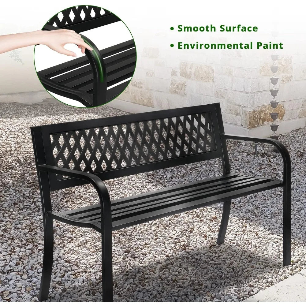 Outdoor Metal Porch Bench