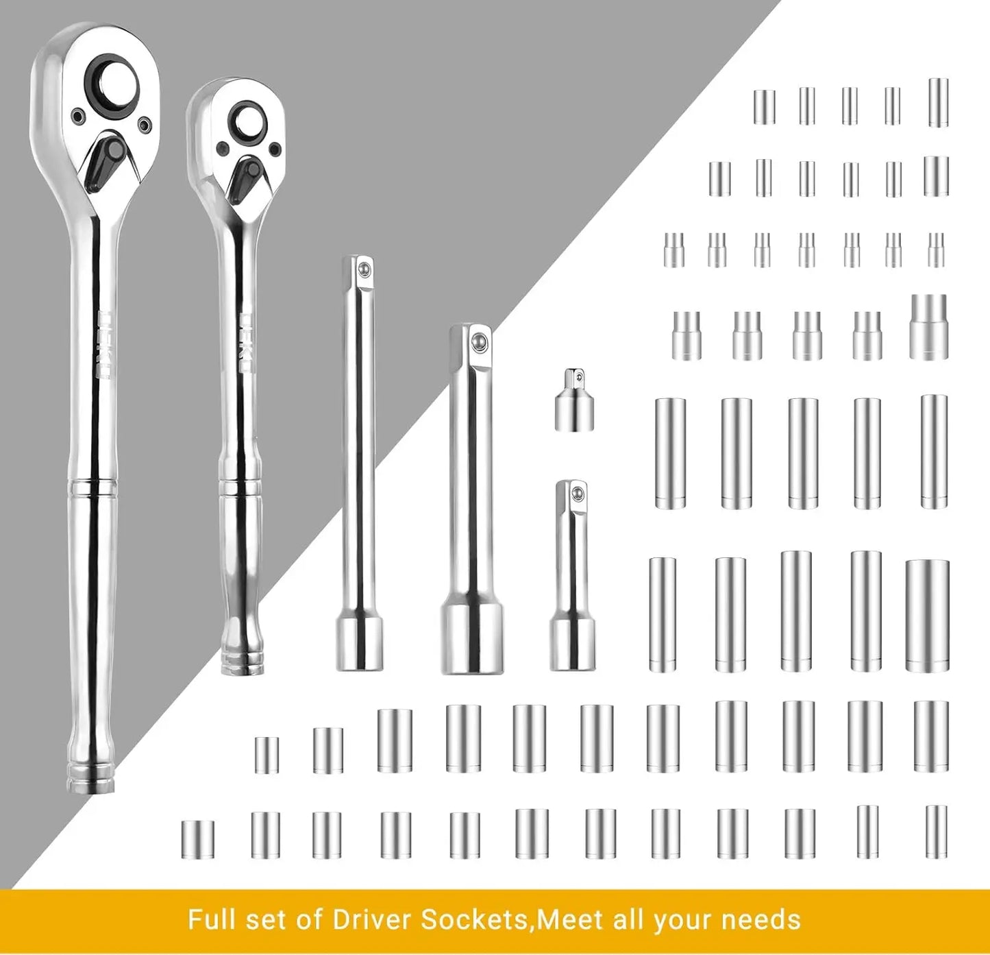 192 Piece Mechanics Tool Set Socket Wrench Set, Plastic Storage Case