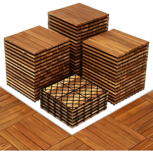 Premium Hardwood Interlocking Deck Tiles 12" x 12"