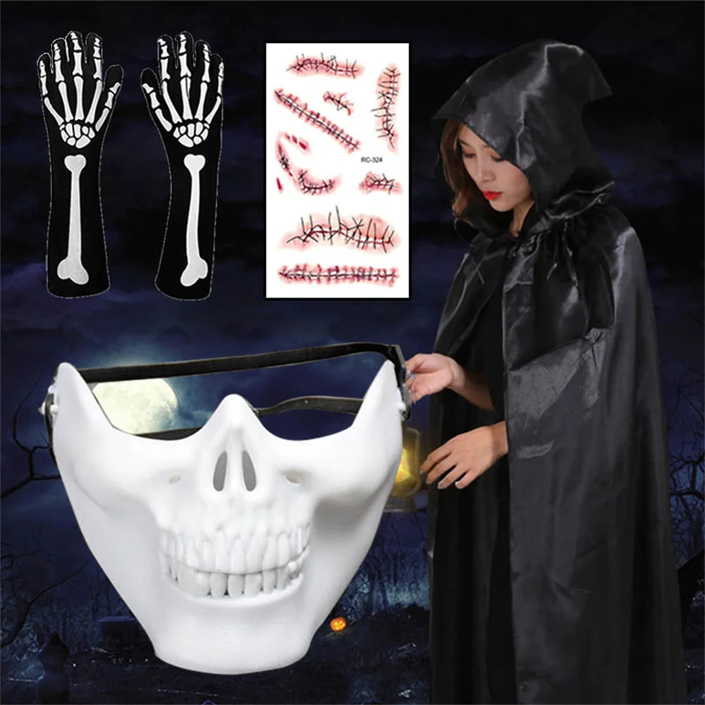 4pc/Set Unisex Cape with Hood Adult Halloween Costume