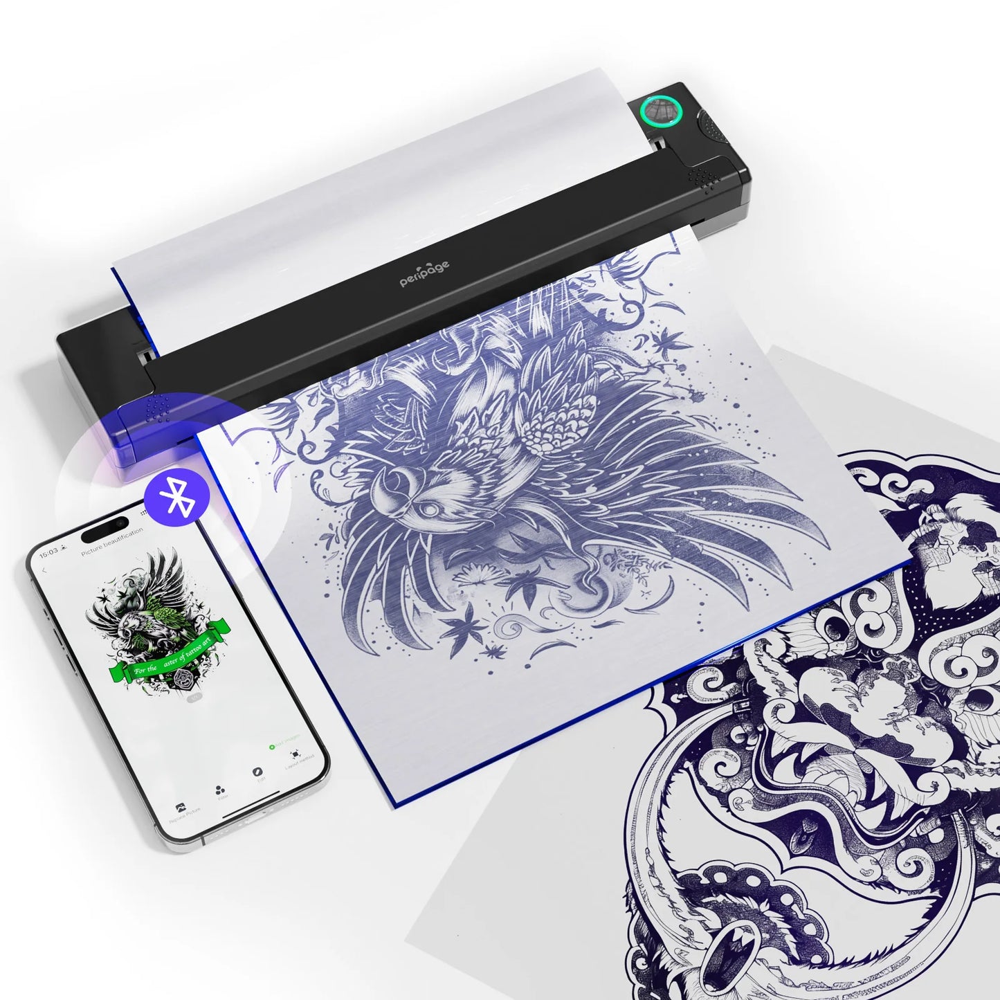 Wireless  Thermal Tattoo Machine with 5pcs Free Transfer Paper