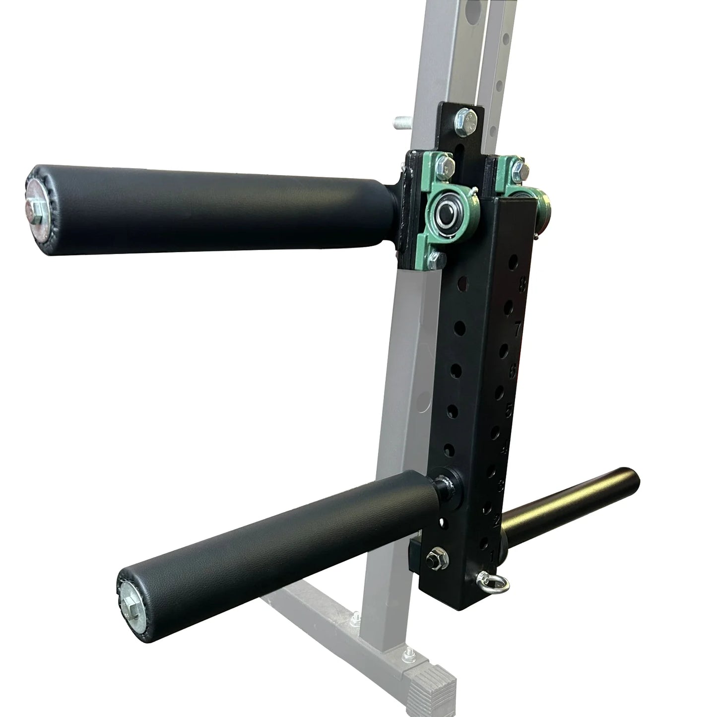 Power Rack Mounted Leg Extension and Curl Machine