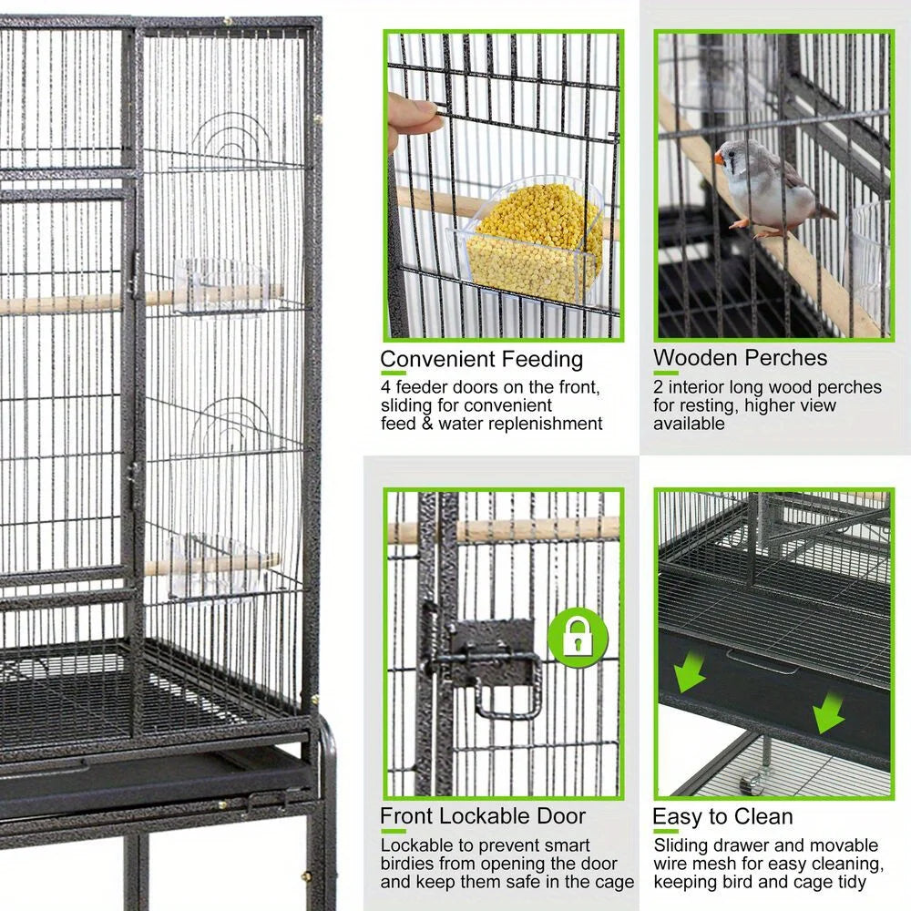 53 Inch Bird Cage  w/ Rolling Stand