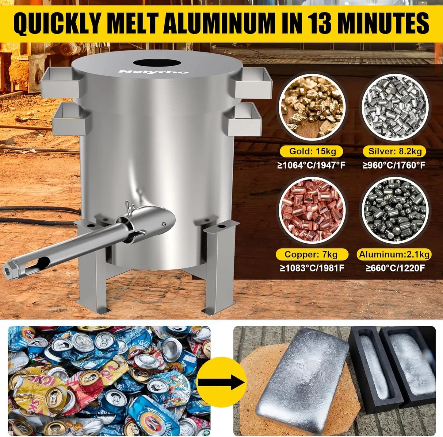 Full Stainless Home Foundry Melting Kit