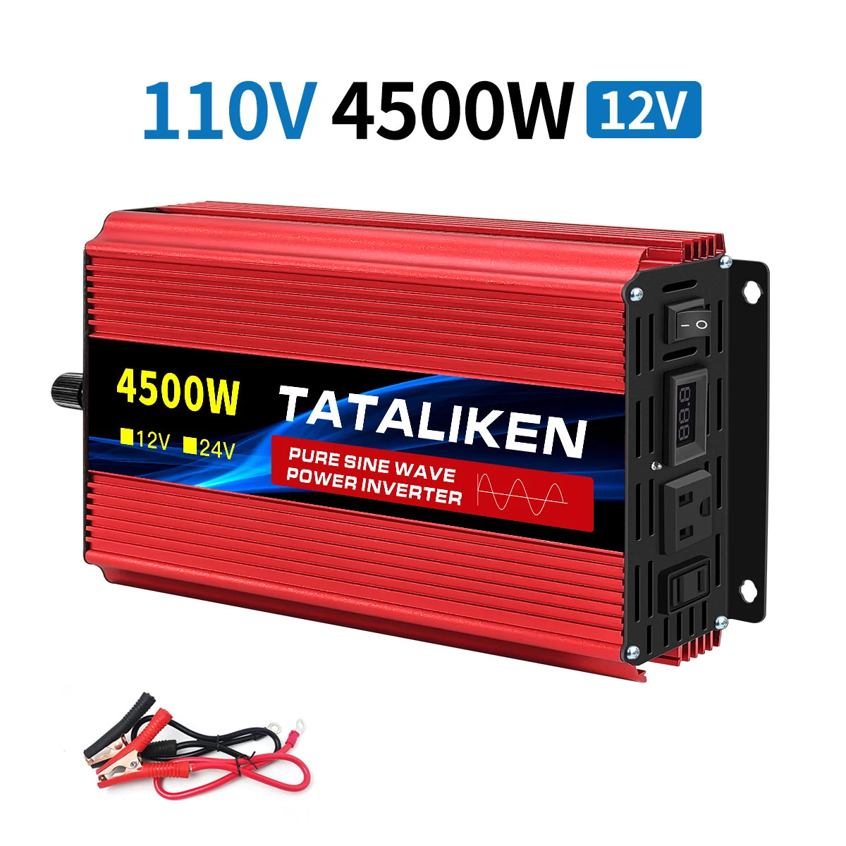 12V To 110V AC Pure Sine Power Inverter 3500/4500/8000W