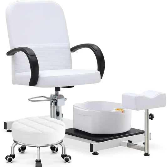 High Adjustable Pedicure Unit w/Stool, Footrest and Foot Basin