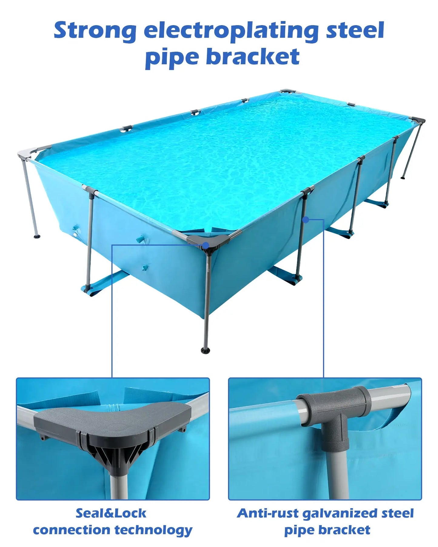 Swimming Pool Above Ground Outdoor 10 ft Rectangular Frame