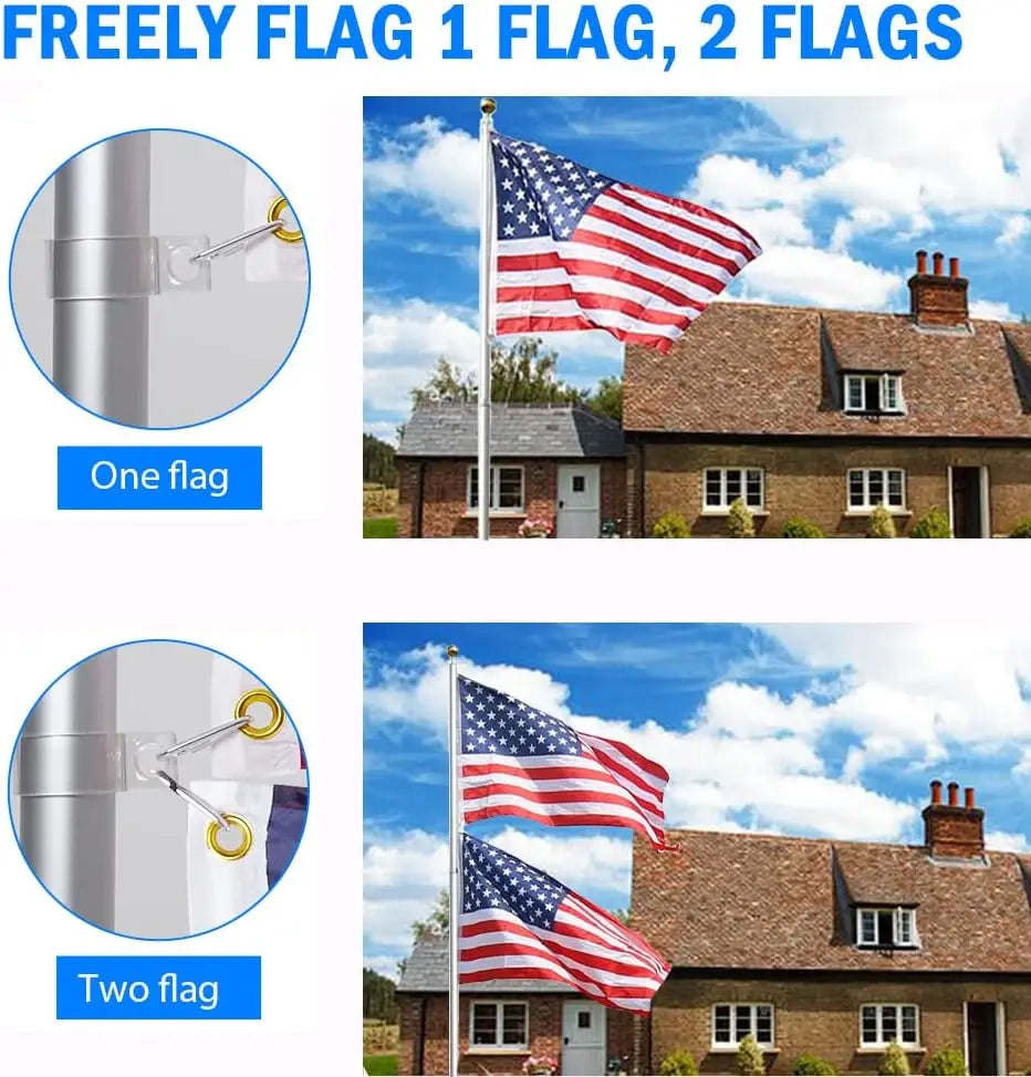 Heavy Duty Patio Flagpole with 3x5 American Flag