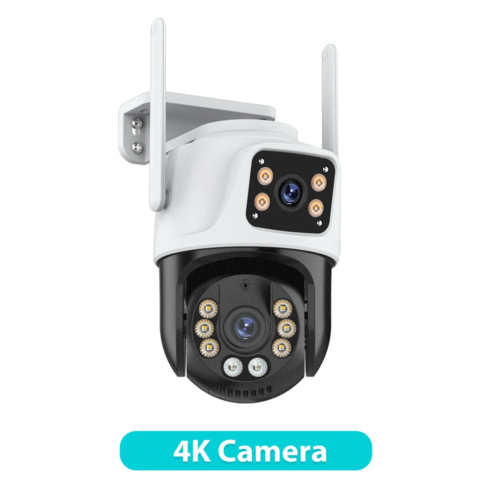 Three Lens PTZ IP 4K, 6K HD Three Screen WiFi Security Camera