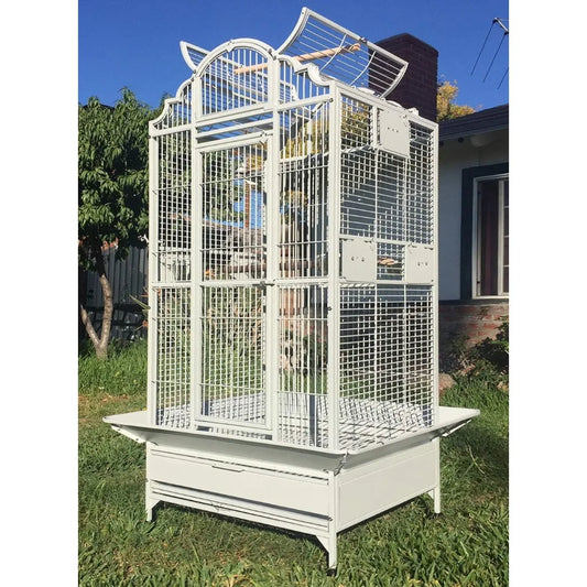 Wrought Iron Bird Cage Including Stand