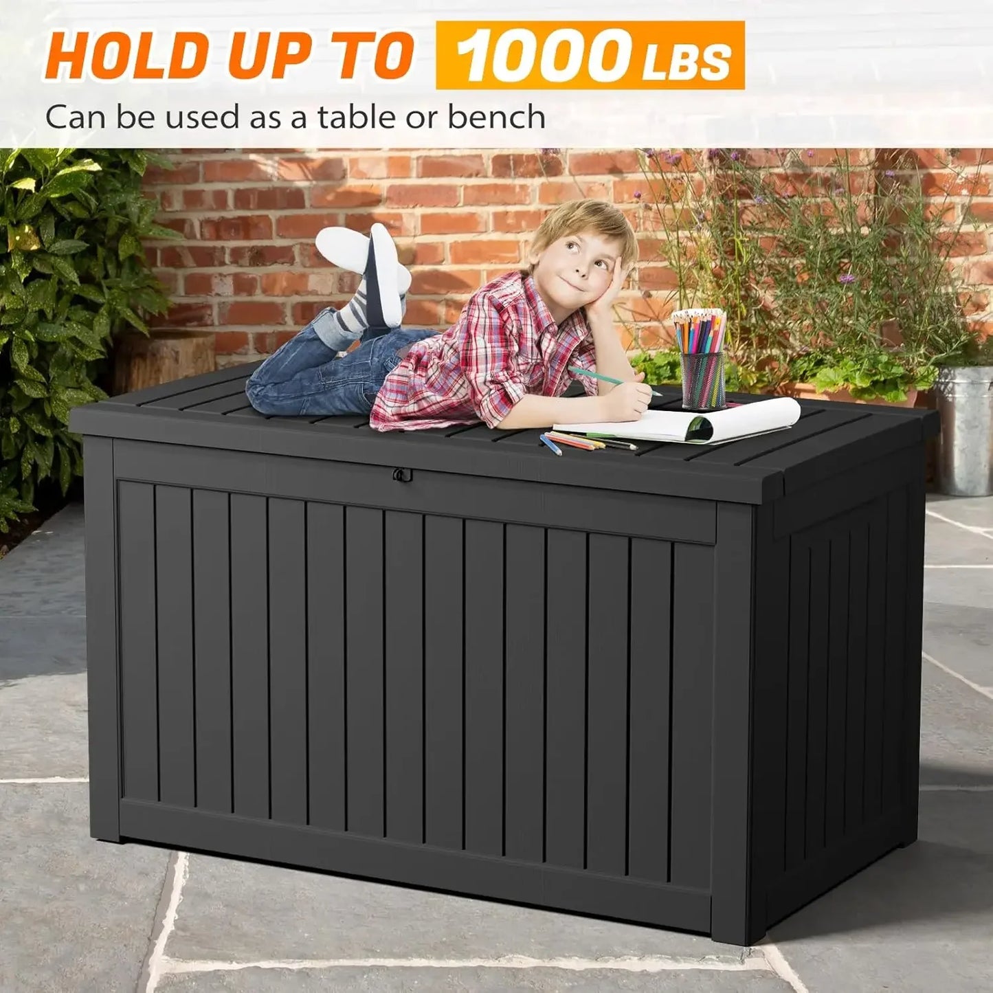 Indoor Outdoor Storage Boxes Lockable, Waterproof