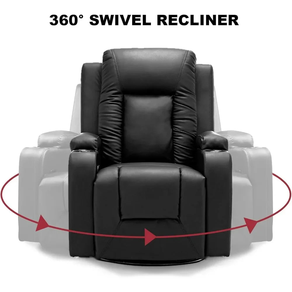 Swivel Recliner with Cup Holders