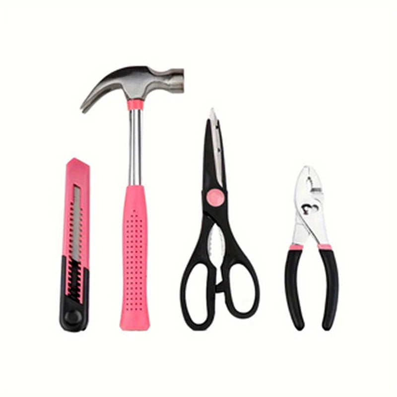 39-Piece All Purpose Household Pink Tool Kit for Girls, Ladies and Women