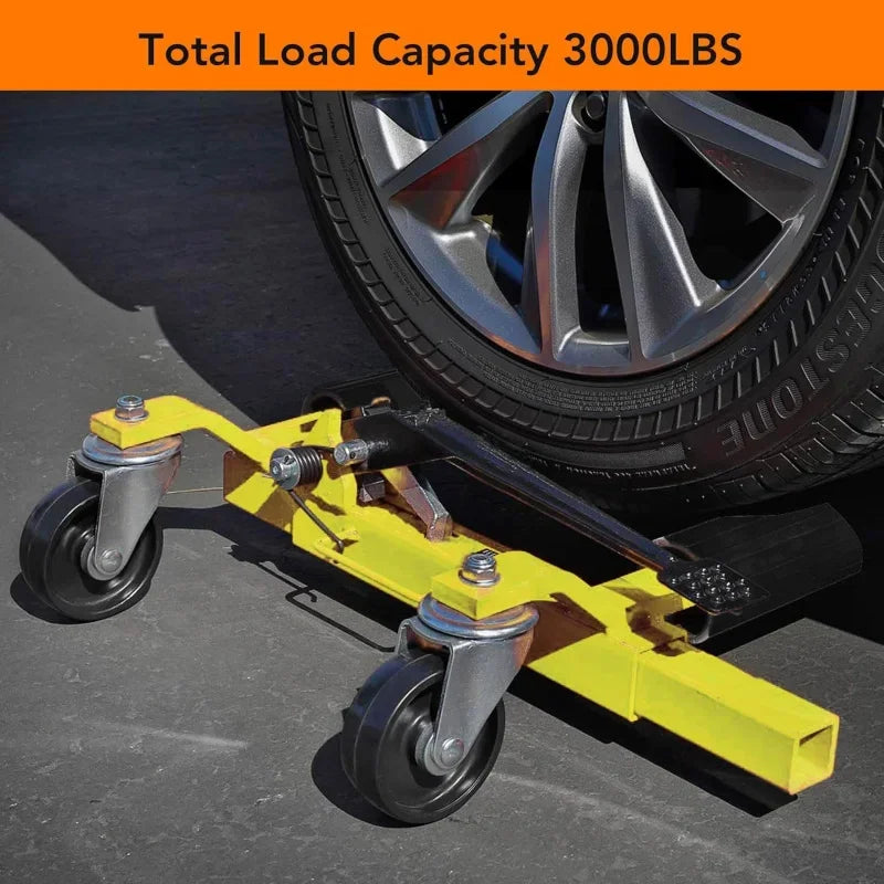 4Pcs Car Wheel Dolly, 1500LBS Capacity Trailer   with Hydraulic Tire Jack