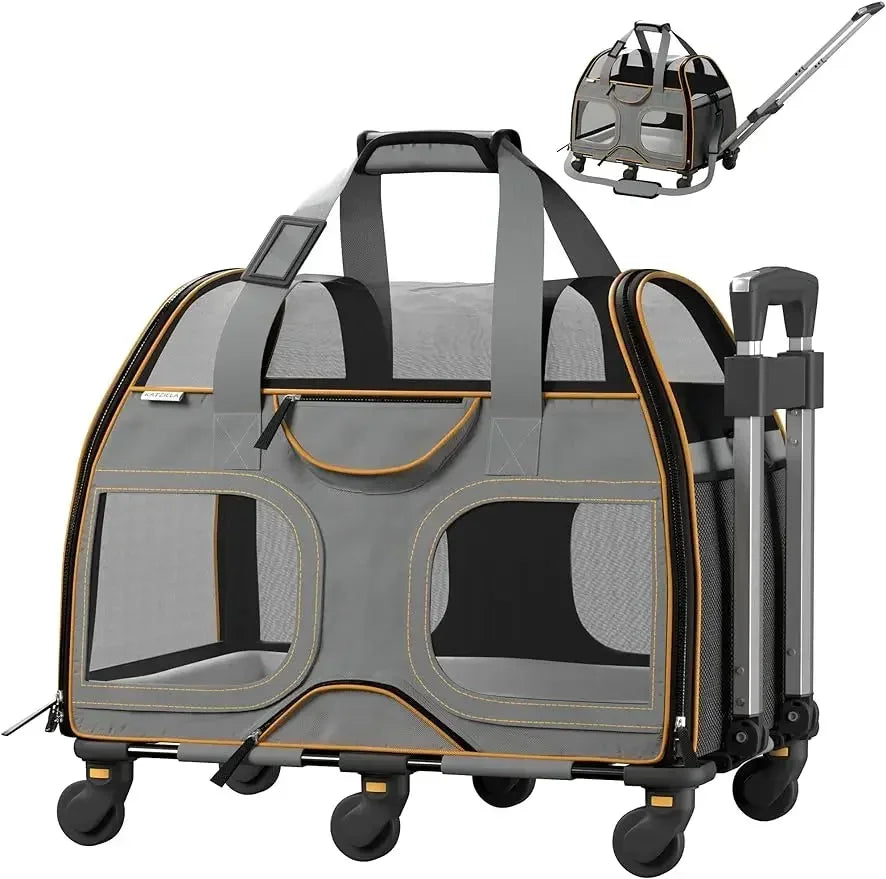 Rolling Pet Carrier- TSA Approved for Small Dogs and cats