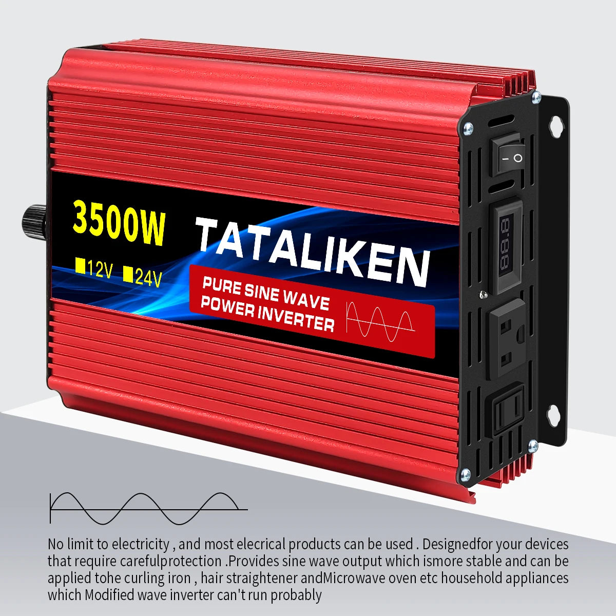 12V To 110V AC Pure Sine Power Inverter 3500/4500/8000W