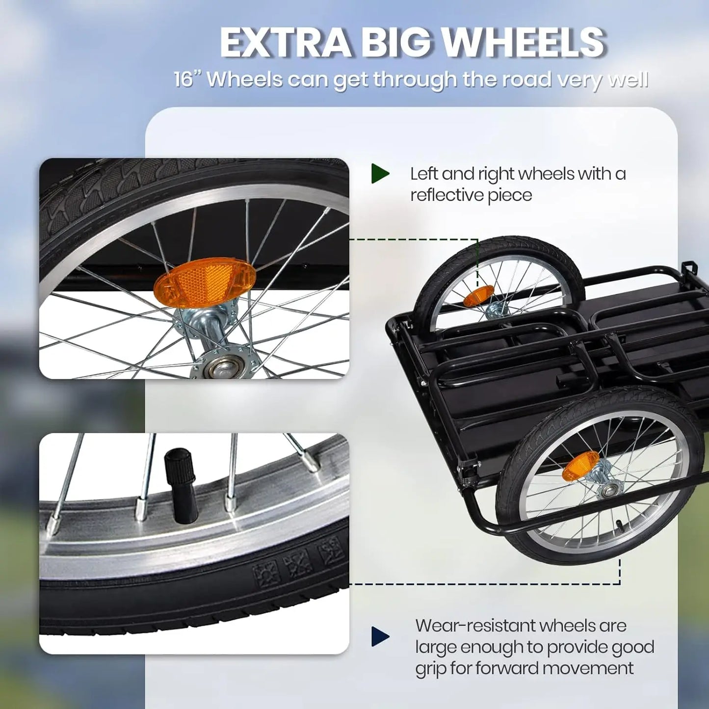 Bike Cargo Trailer w/Universal Bicycle Coupler