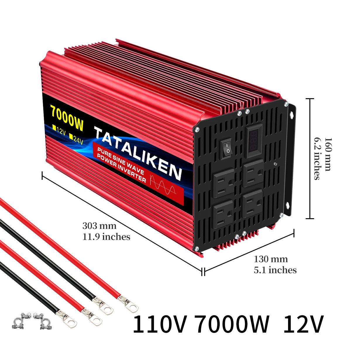 12V To 110V AC Pure Sine Power Inverter 3500/4500/8000W