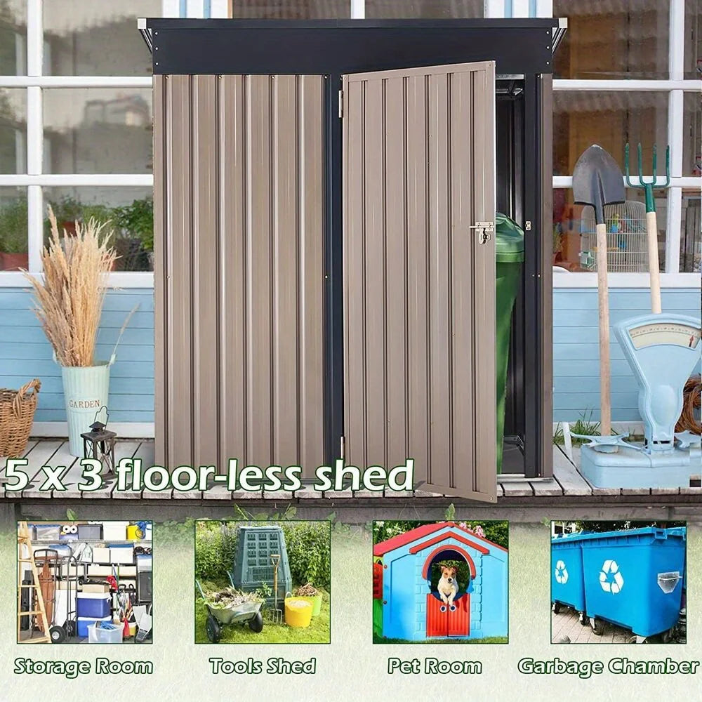 Outdoor Metal Storage Shed w/Lockable Door