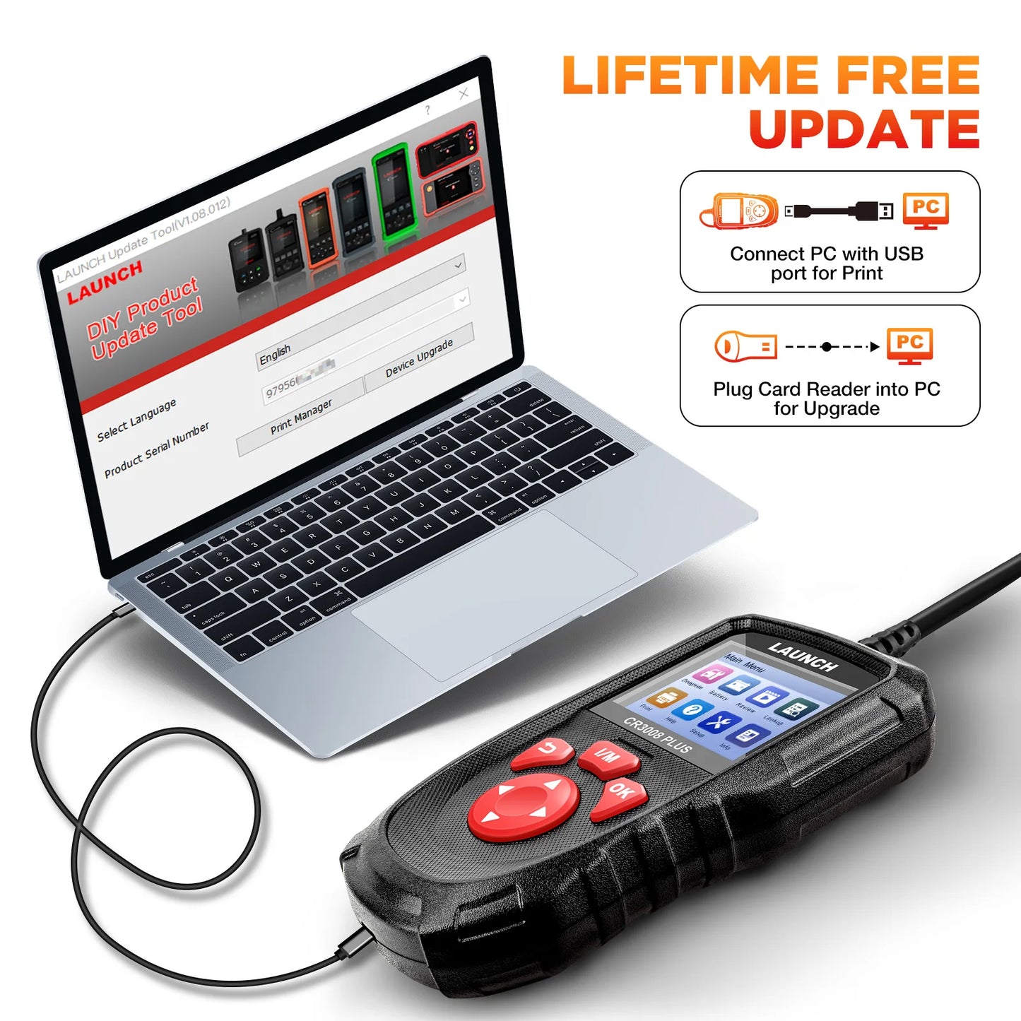 OBD2 Scanner Engine Battery Diagnostic Tools Auto Code Reader Scan Lifetime Free Update Online