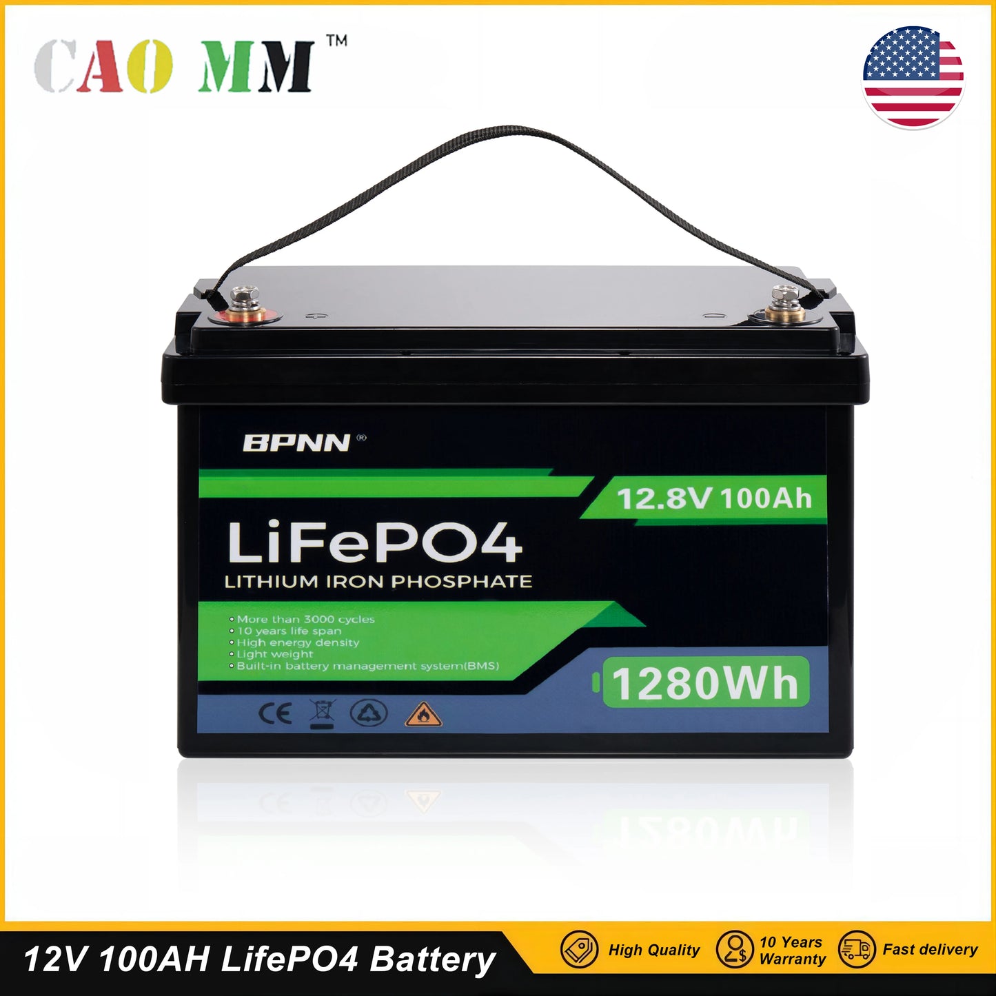 LiFePO4 Rechargeable Battery And 10-Year Lifetime Perfect For RV Solar